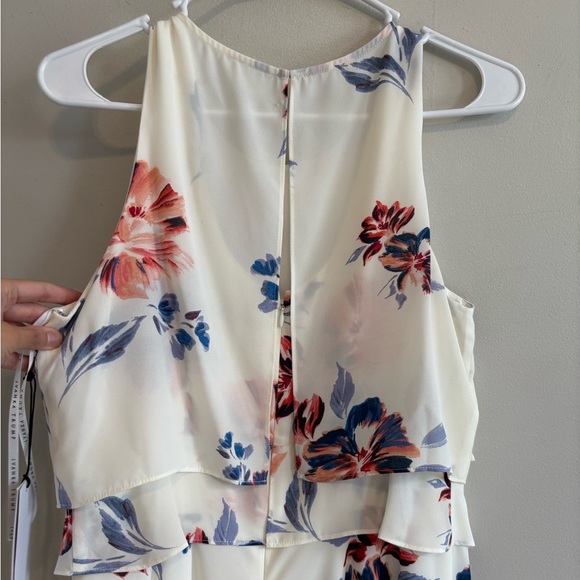 Cottagecore Spring Floral Midi White,‎ Pink blue sleeveless dress Small Medium - Picture 7 of 13